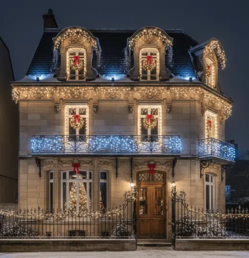 façade maison Nancy guirlande led noel